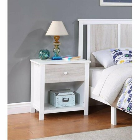 KD MUEBLES DE COMEDOR Connelly Nightstand, White & Rockport Gray KD2996100